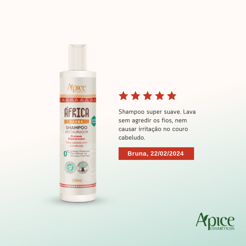 Kit África Baobá - Shampoo, Condicionador, Creme de Pentear e Spray Finalizador (4 ITENS)