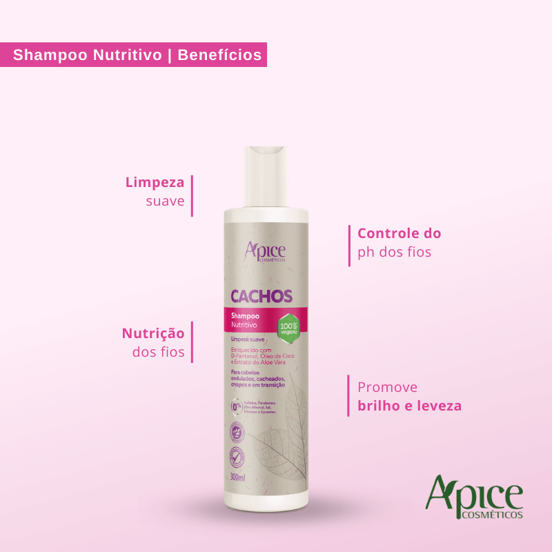 Kit Cachos - Shampoo, Condicionador, Gelatina, Máscara, Ativador e Spray Finalizador (6 itens)