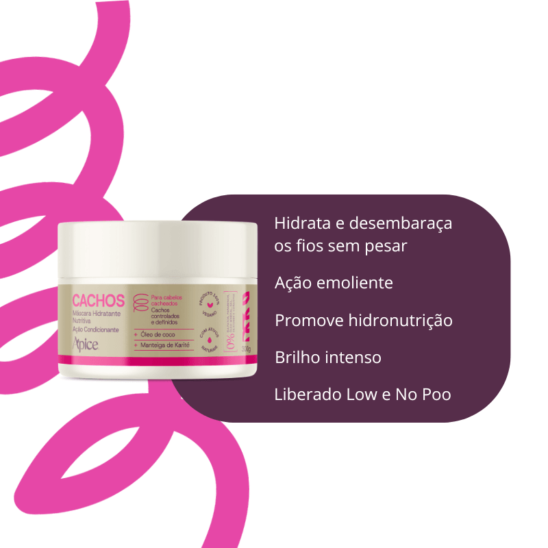 Máscara Cachos Hidratante Nutritiva 300g - Tratamento Condicionante