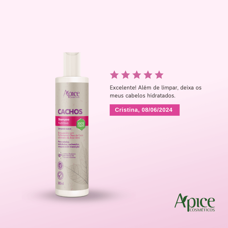 Kit Cachos - Shampoo, Condicionador, Gelatina, Máscara, Ativador e Spray Finalizador (6 itens)