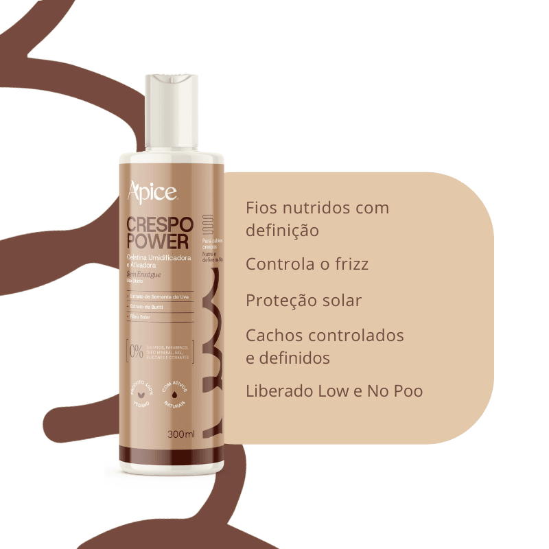 Kit Crespo Power - Co Wash, Shampoo, Condicionador, Máscara, Creme de Pentear, Gelatina, Mousse e Manteiga (8 itens)