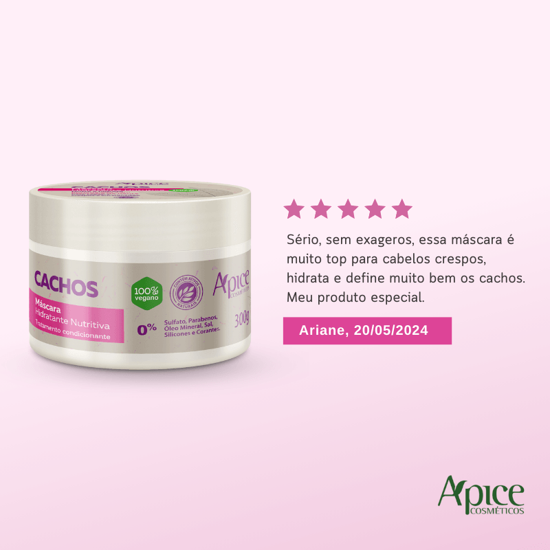 Kit Cachos - Shampoo, Condicionador, Gelatina, Máscara, Ativador e Spray Finalizador (6 itens)