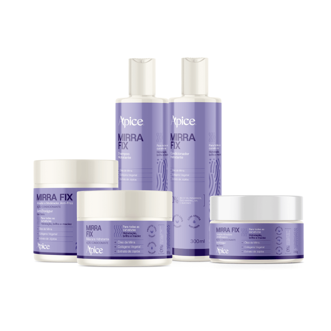 Kit Mirra Fix - Shampoo, Condicionador, Máscara, Ativador e Gelatina (5 Itens)