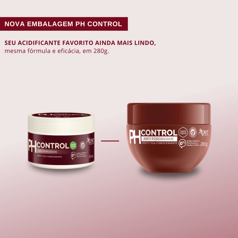 Tratamento Anti Porosidade PH CONTROL 280 gr - Máscara Acidificante Tratamento Condicionante