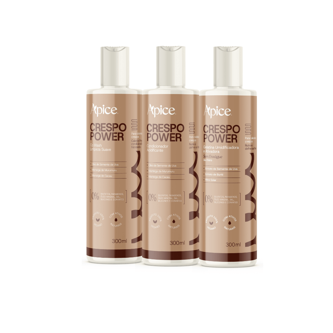 Kit Crespo Power - Co Wash, Condicionador e Gelatina (3 ITENS)