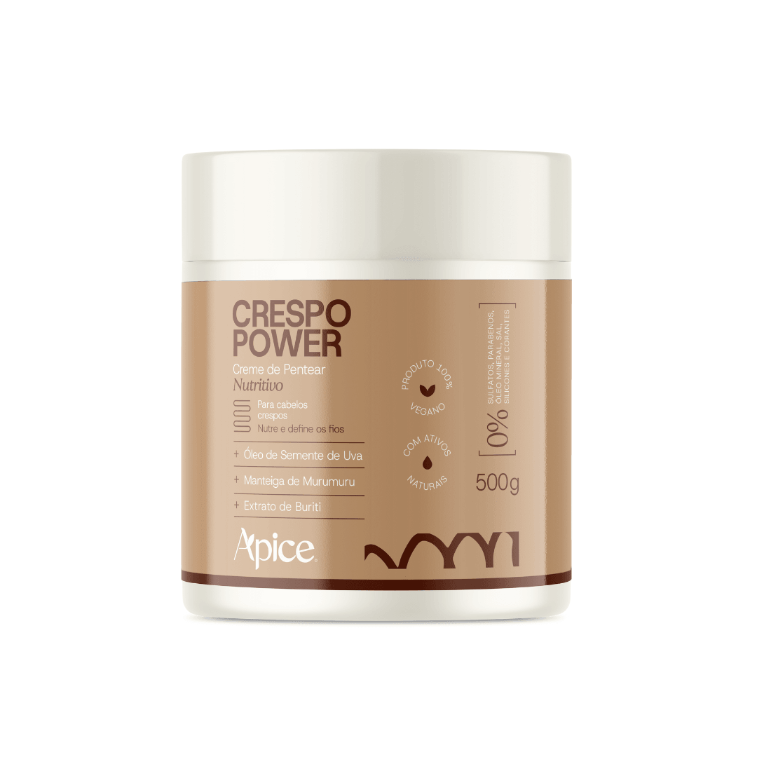 Creme de Pentear Nutritivo Crespo Power 500g - No Poo / Low Poo - Ação Condicionante