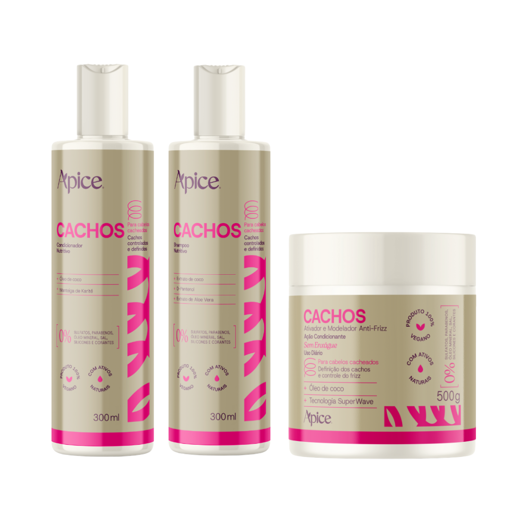 Kit Cachos - Shampoo, Condicionador e Ativador (3 ITENS)