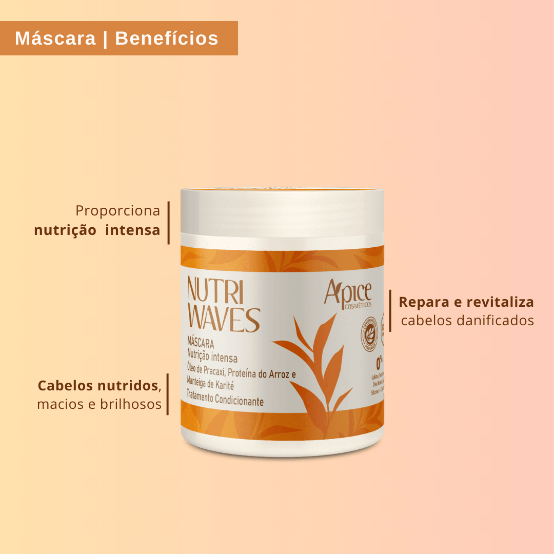 Kitão Onduladas Nutri Waves Completo - Shampoo, Condicionador, Creme de Pentear, Gelatina e Máscara (9 itens)