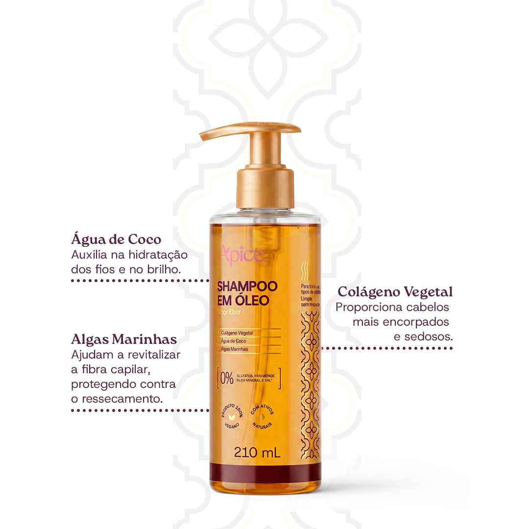 Kit Cachos Brilho – Hair Balm e Shampoo em Óleo