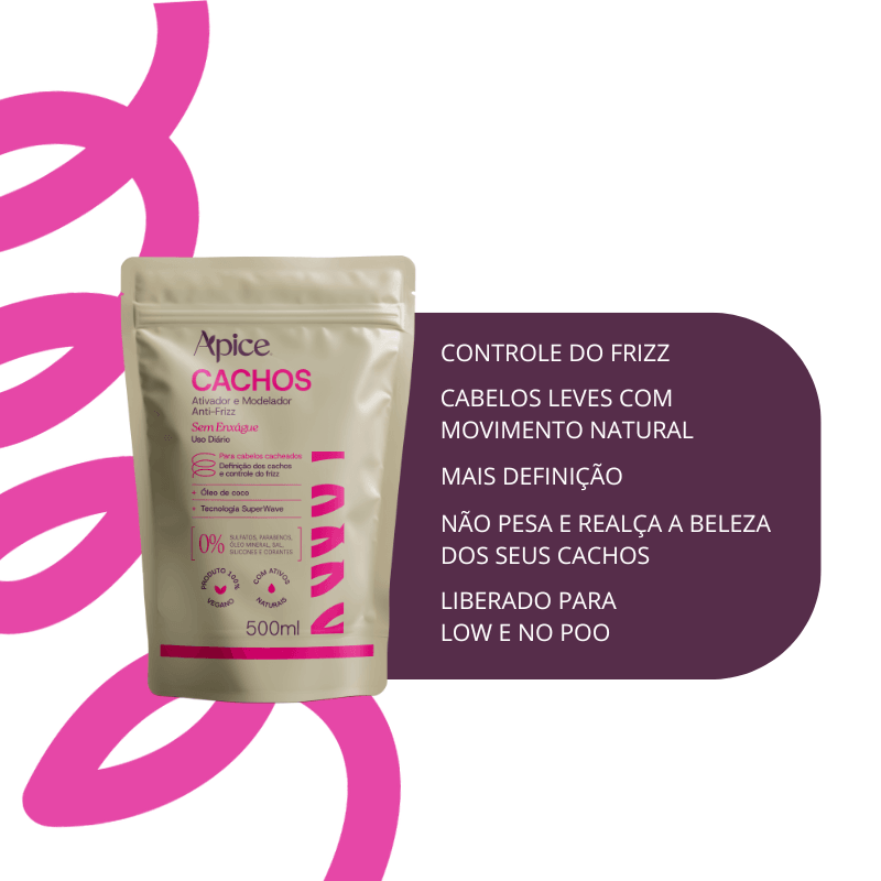Kit Refil - Ativador e Modelador Anti-Frizz Cachos 300g (3 itens)