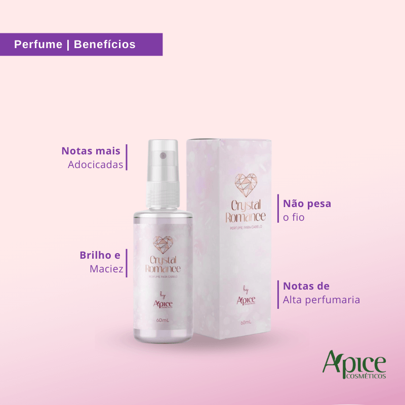 Kit Ativador e Modelador Cachos, Gelatina Ativadora Cachos e Perfume Crystal Romance (3 itens)