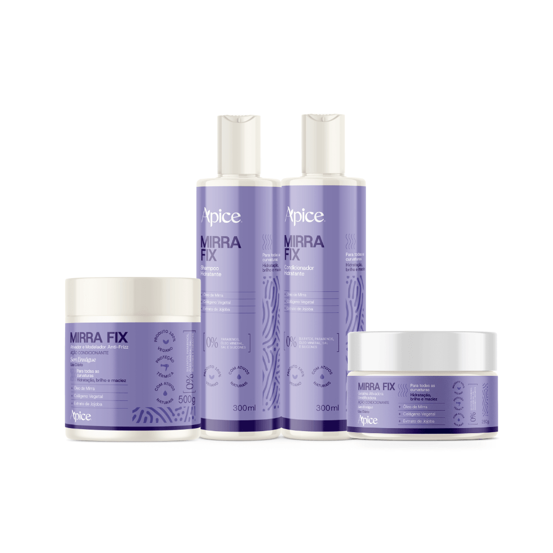 Kit Mirra Fix - Shampoo, Condicionador, Ativador e Gelatina (4 ITENS)