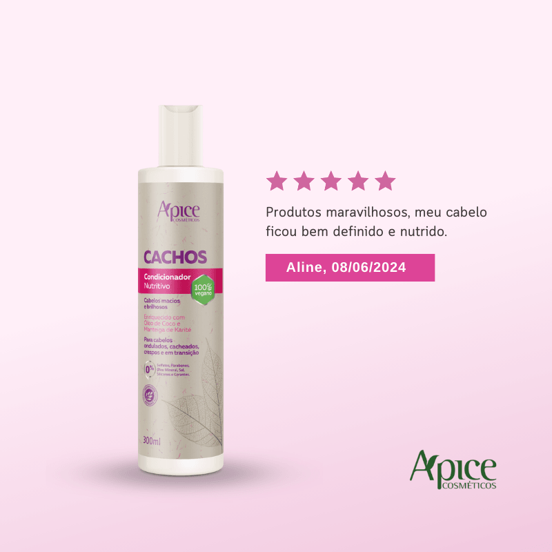 Kit Cachos - Shampoo, Condicionador, Gelatina, Máscara, Ativador e Spray Finalizador (6 itens)