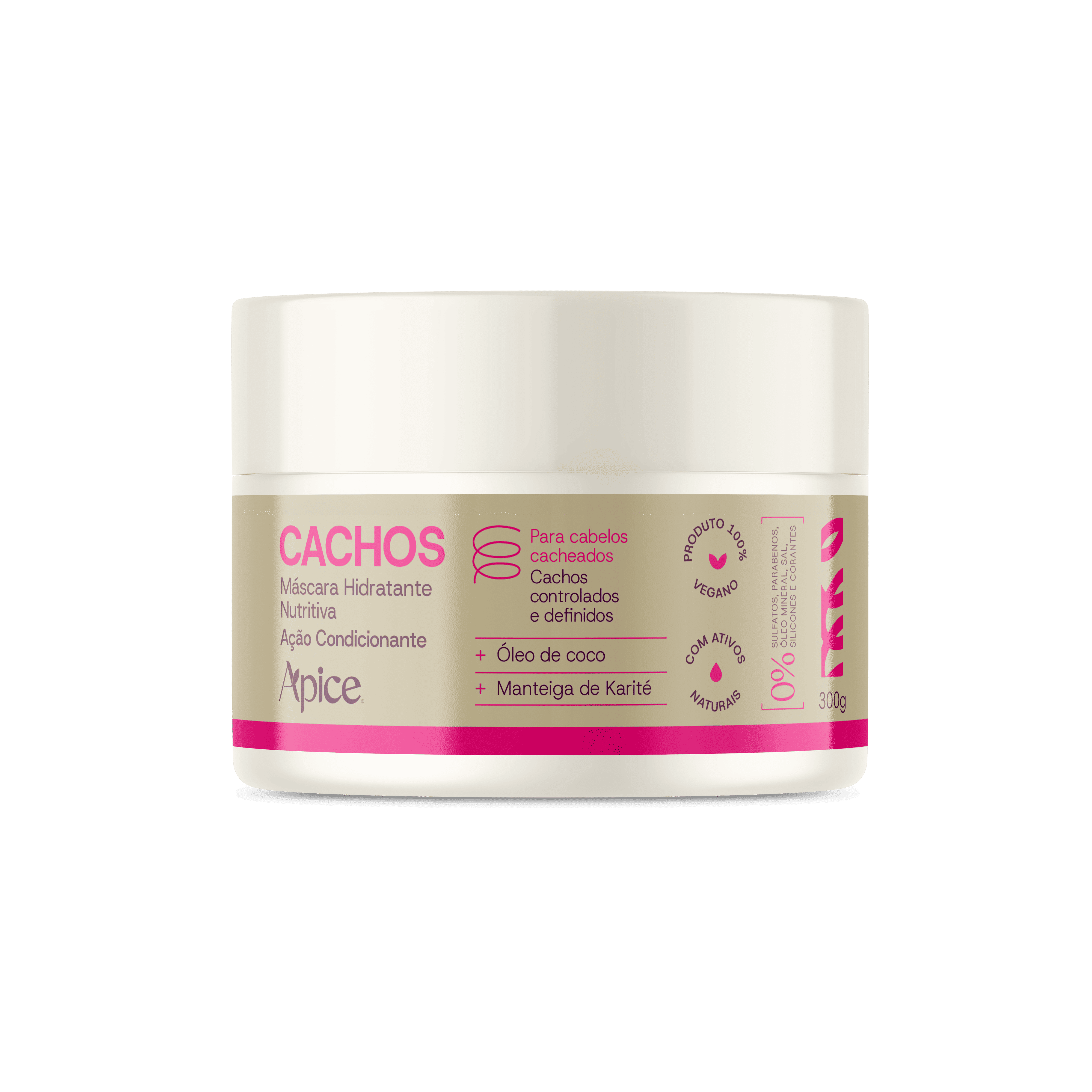 Máscara Cachos Hidratante Nutritiva 300g - Tratamento Condicionante