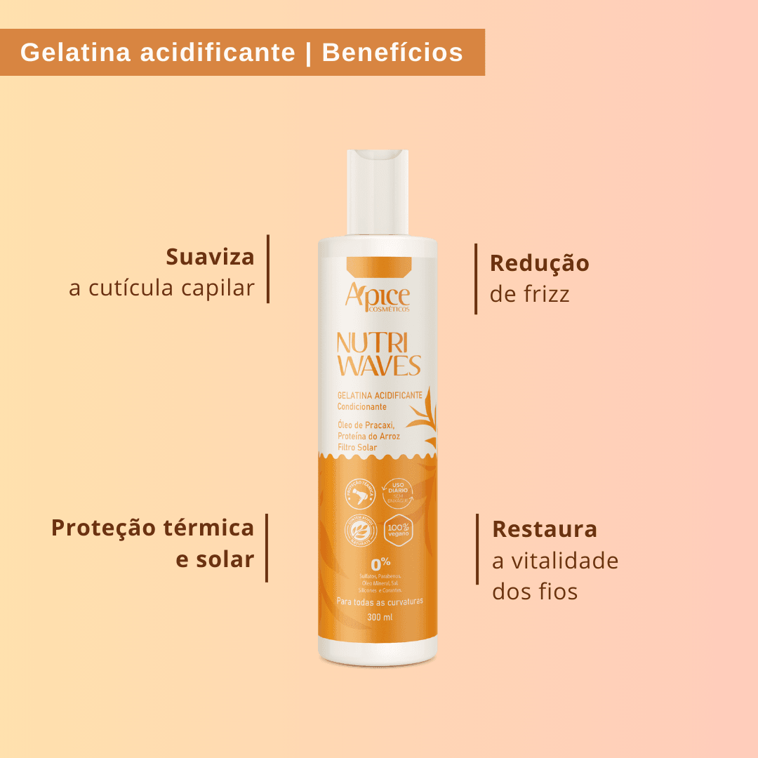 Kitão Onduladas Nutri Waves Completo - Shampoo, Condicionador, Creme de Pentear, Gelatina e Máscara (9 itens)