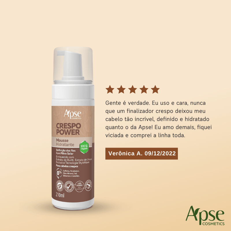 Mousse Hidratante Crespo Power 210 ml - Ação Condicionante