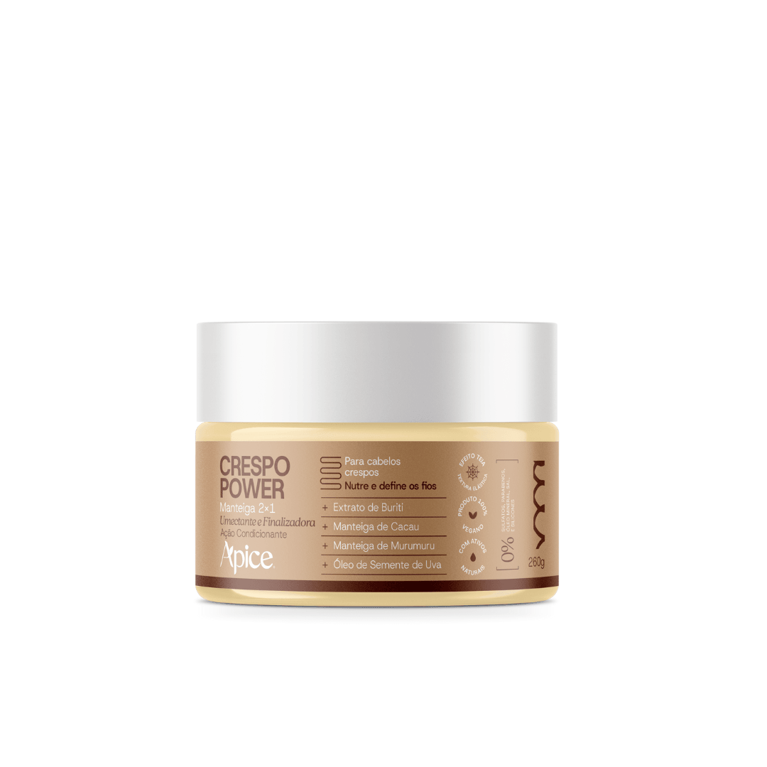 Pote da Manteiga 2x1 Nutritiva e Finalizadora Crespo Power 260g da Ápice